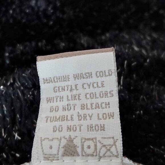 Norton McNaughton Sweater PXL XL Petite Turtleneck Black Metallic Silver - Picture 9 of 9